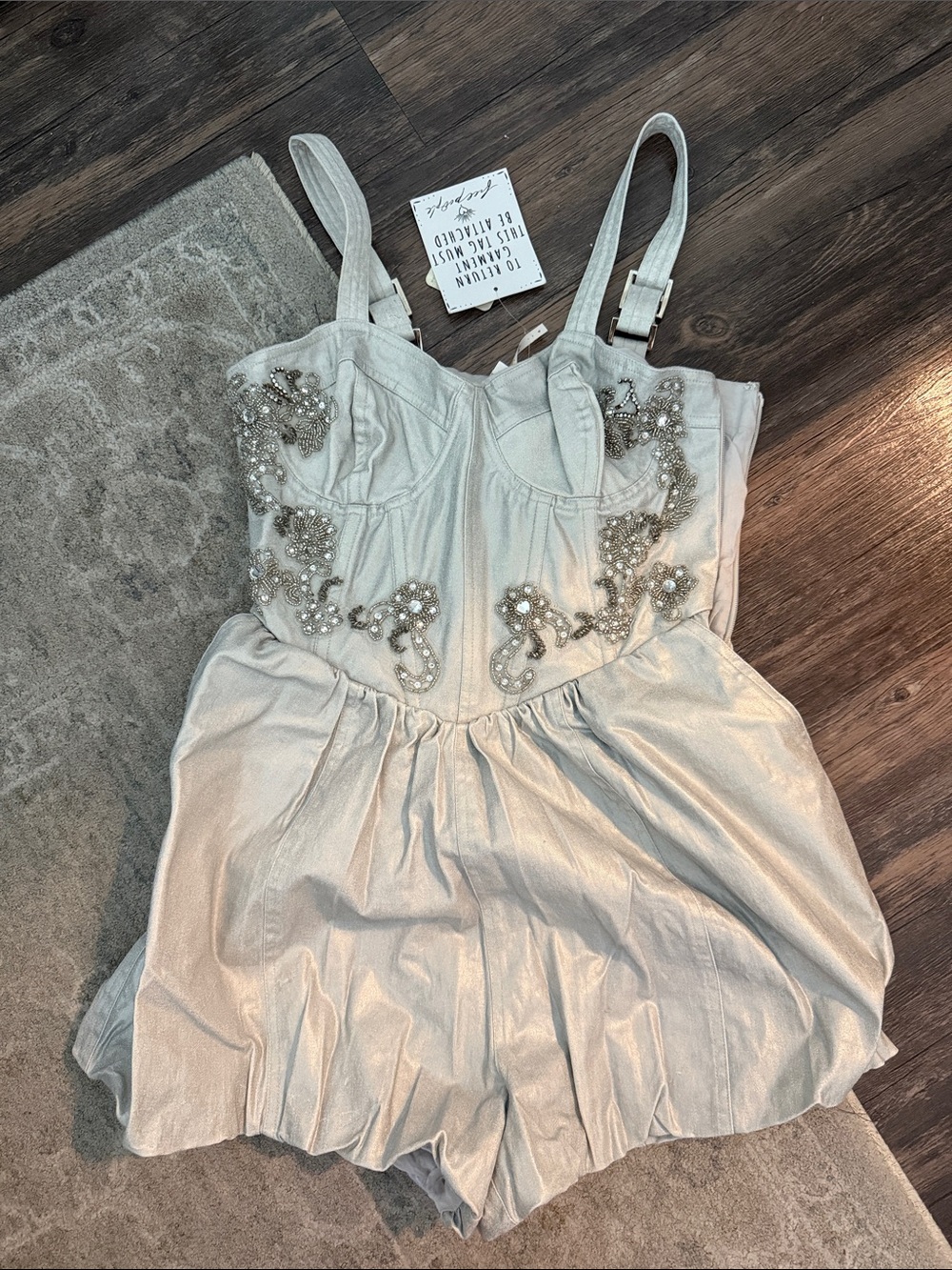 Free People Bubble Sequin Romper NWT
